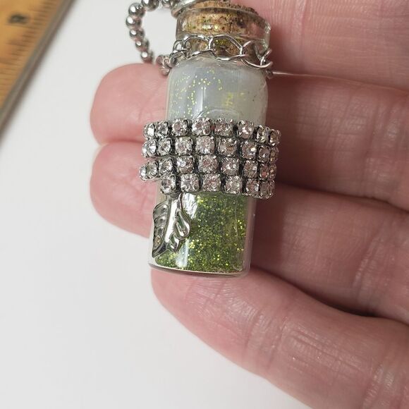 ARTISAN Wish Glass Bottle Glitter Upcycled Necklace - Picture 9 of 9